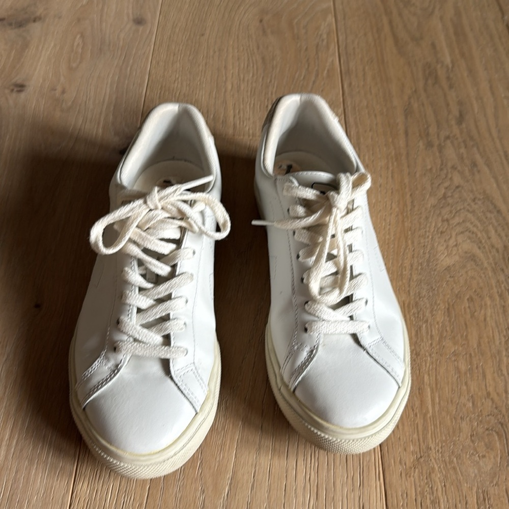 Veja White Leather Sneakers Size 7 - Picture 4 of 5